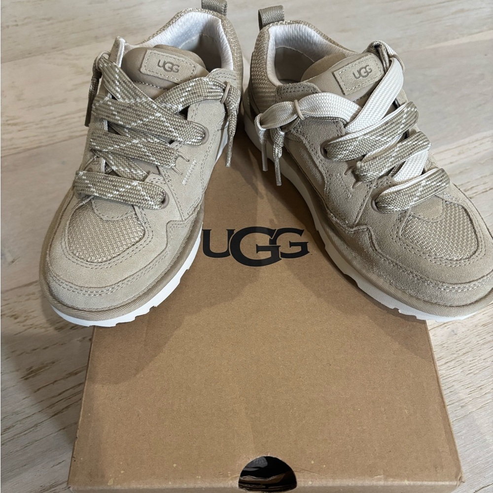 UGG Women's Taupe Suede & Mesh Casual Sneakers